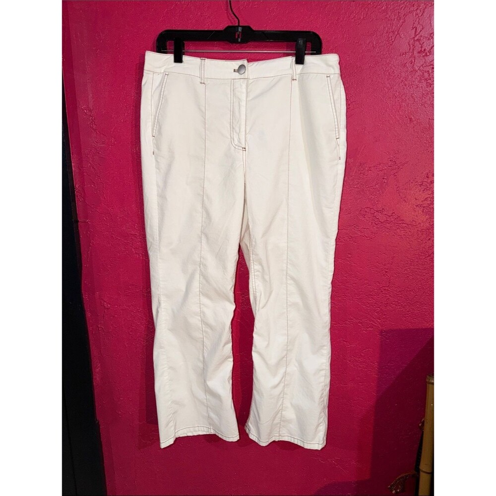 Nicole Miller Cropped White Women's linen/cotton blend Pants Straight Leg. Sz 10
